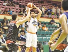  ??  ?? THE TNT KaTropa stopped their losing skid yesterday by beating the Mahindra Floodbuste­r, 104-92.
