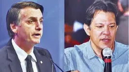  ??  ?? Este 28 de Octubre, Bolsonaro y Haddad se medirán en ballotage.