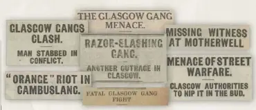  ??  ?? The gangs’ violent acts, sectarian and otherwise, were condemned in newspaper articles