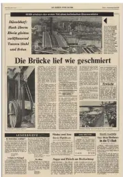  ?? FOTO: RP-ARCHIV ?? „Die Brücke lief wie geschmiert“titelte die Rheinische Post am 8. April 1976.