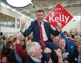  ??  ?? THE fact that the Labour Party had a disastrous general election didn’t seem to bother deputy leader Alan Kelly in the least as he celebrated holding on to his Tipperary Dáil seat last weekend. So what was he hollering as he celebrated? Our weekly...