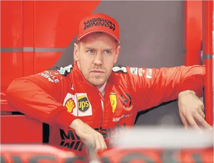  ?? REUTERS ?? Ferrari driver Sebastian Vettel during a test ahead of the 2020 season in Barcelona in February.