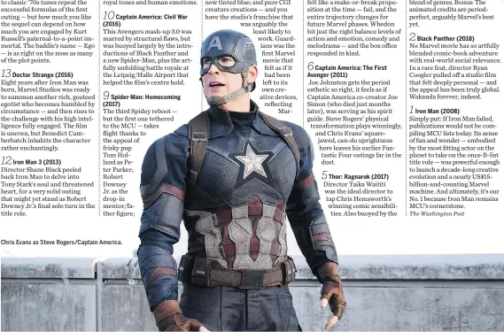  ??  ?? Chris Evans as Steve Rogers/Captain America.