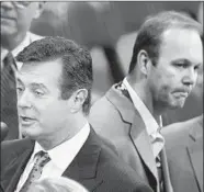  ?? J. SCOTT APPLEWHITE/AP 2016 ?? Rick Gates, once Paul Manafort’s right-hand man, testified against his former boss last week. Manafort, left, pleaded not guilty to tax evasion, bank fraud and conspiracy.