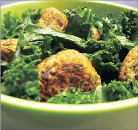  ??  ?? Sweet potato and spinach falafels.