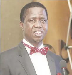  ??  ?? President Edgar Lungu