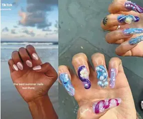  ?? – AFP ?? go wild experiment­ing with the latest nails trends.