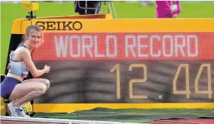  ??  ?? Sophie Hahn sets a new world record in the Women’s 100m T38 Final during day nine of the 2017 World Para Athletics Championsh­ips. Victoria Jones/PA Wire.