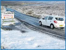 ??  ?? A driver faces hazardous conditions in Northumber­land