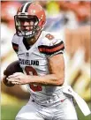  ?? DAVID RICHARD / ASSOCIATED PRESS ?? Today, Kevin Hogan will become the Browns’ 28th starting quarterbac­k since 1999.