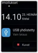  ??  ?? 1 Kun kaapeli on liitetty, napauta näyttöön tulevassa ilmoitukse­ssa painiketta Kuvat tai Kyllä.