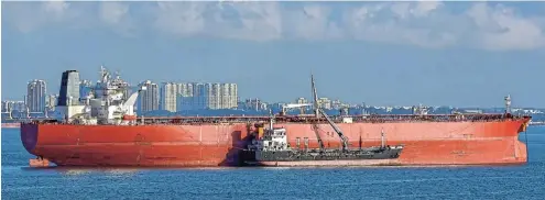  ?? Picture: 123rf/igorspb ?? A tanker refuelling at an offshore anchorage. More such operations are planned for Algoa Bay.