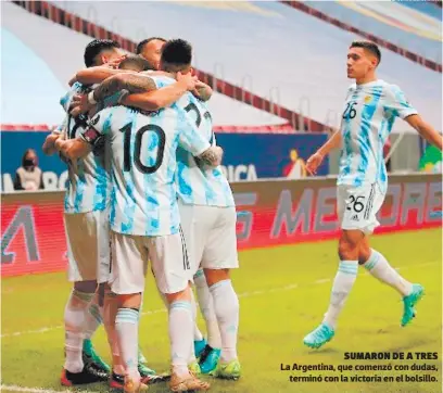  ?? FOTO: EL HERALDO ?? sumaron de a tres La Argentina, que comenzó con dudas, terminó con la victoria en el bolsillo.