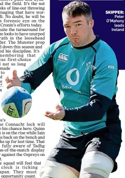  ??  ?? SKIPPER: Peter O’Mahony leads Ireland