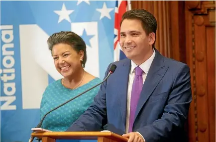  ?? PHOTO: KEVIN STENT/STUFF ?? New National Party leader Simon Bridges and deputy Paula Bennett after the caucus vote in Parliament yesterday.
