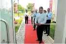  ??  ?? John Keells Holdings Chairman Krishan Balendra ceremoniou­sly opening the latest state-of-the-art factory of Keells Food Products PLC