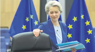  ?? OLIVIER HOSLET/EFE ?? La presidenta de la Comisión Europea, Ursula von der Leyen, ayer en Bruselas.