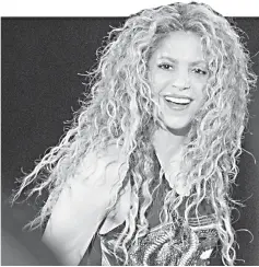  ??  ?? Shakira performs on stage at the Bercy Accordhote­ls Arena in Paris in June. — AFP file photo