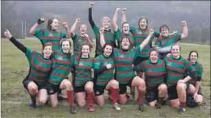  ??  ?? Oban Lorne Ladies celebrate after their 10-5 win over Annan. Photo: Stephen Lawson