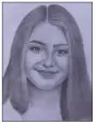  ??  ?? Lily Hearyman, a ninth-grader at Harding Academy in Searcy, won an Honorable Mention award with a graphite-pencil work, Self Portrait.