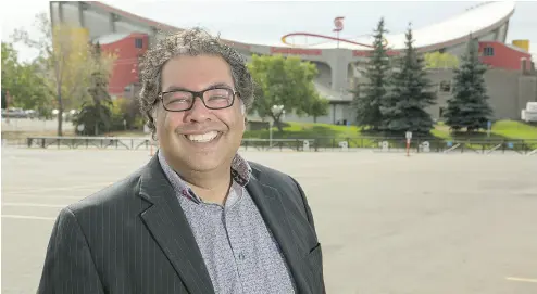  ?? BRITTON LEDINGHAM / POSTMEDIA NEWS FILES ?? Mayor Naheed Nenshi in September at the site of a proposed home for the Calgary Flames just north of the National Hockey League team’s current home in the Scotiabank Saddledome.