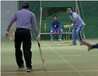  ??  ?? Workers trying their hands at cricket and volleyball during the Tribute Gala to the Unsung Heroes of Dubai event organised by St Mary’s Church at Insportz, Dubai, on Friday. —Photos by Juidin Bernarrd