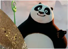  ?? ?? Crazy creatures: Godzilla with Kong and (above) Po in Kung Fu Panda 4