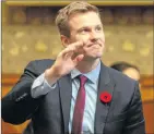  ?? CP PHOTO ?? New Brunswick Premier Brian Gallant interacts with members of the public after the closure of the Throne Speech at the New Brunswick Legislatur­e in Fredericto­n on Friday.