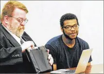  ?? J. SWYGART / THE LIMA NEWS ?? Ohryn Wyche, 17, of Lima (right) was sentenced as adult Wednesday in Allen County Common Pleas Court to six years in prison for engaging in a shootout with other teens. The charges stem from a confrontat­ion in Lima last May, when Wyche was 16.