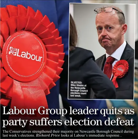  ?? ?? DEJECTED: Mike Stubbs at the Newcastle Borough Council elections count last week.