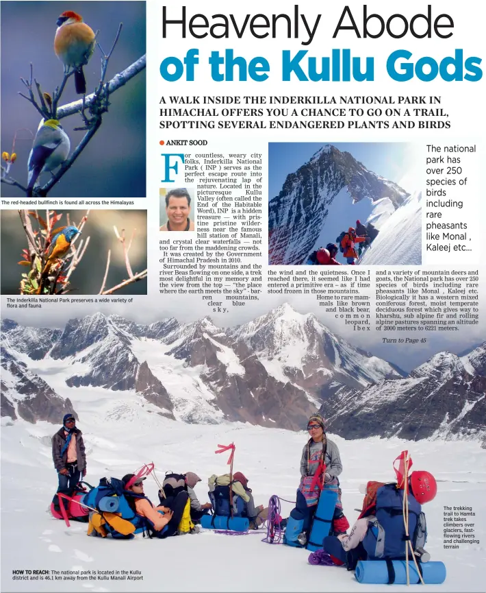  ??  ?? HOW TO REACH: The national park is located in the Kullu district and is 46.1 km away from the Kullu Manali Airport
The trekking trail to Hamta trek takes climbers over glaciers, fastflowin­g rivers and challengin­g terrain