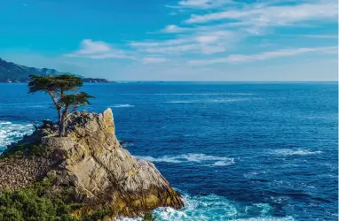  ??  ?? THE LONE CYPRESS from 17-Mile Drive in Pebble Beach, left; kids at Monterey tide pools, bottom;