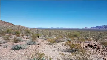  ?? Associated Press ?? ■ This undated image provided by Tucson Sector Border Patrol shows the desert terrain close to Arizona's boundary with Mexico near Lukeville, Ariz. Large groups of Guatemalan and other Central American migrants have been abandoned in recent weeks. U.S. Border Patrol officials say the trend is putting hundreds of children and adults at risk.