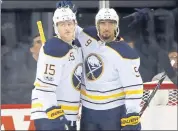  ?? BRUCE BENNETT — GETTY IMAGES ?? The Sabres’ Jack Eichel, left, says Evander Kane, right, was a great teammate during their time together in Buffalo.