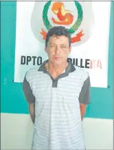  ??  ?? Juan Benito Peña Almada fue arrestado ayer de tarde por la Policía.