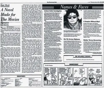  ??  ?? The first time a sexual abuse allegation against Michael Jackson appeared in The Washington Post, on Aug. 24, 1993. — The Washington Post photo