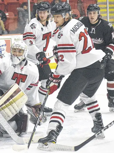  ?? FILE PHOTO ?? Luke Macmillan played three seasons of junior hockey with the Truro Bearcats. Last week, the 20-year-old was the recipient of the CJHL academic player of the year scholarshi­p.
