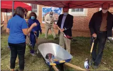  ?? PHOTO COURTESY OF MUNICIPALI­TY OF NORRISTOWN ?? Council members prepare to break ground.