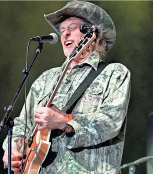  ?? GREG JAKLEWICZ/REPORTER-NEWS ?? Ted Nugent lets loose with “Cat Scratch Fever” during his appearance at a 2021 ZZ Top show in Abilene, Texas. The Detroit rocker is planning his final tour.