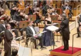  ?? ?? Maestro Riccardo Muti leads the CSO and soloists, tenor Francesco Meli (from left) soprano Damiana Mizzi, baritone Luca Salsi and soprano Joyce El-Khoury on Thursday at Symphony Center.