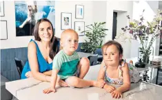  ??  ?? Lifestyle change: Chantel Elshout, pictured with her children Gaige and Whitney, and husband Michael are moving from London to the Cotswolds