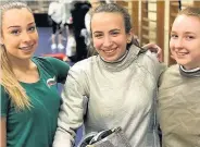  ??  ?? Mixing it with the best Perth fencers trained with World Junior No 1 Liza Pusztai