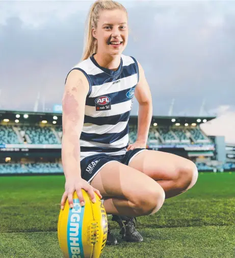  ?? Picture: PETER RISTEVSKI ?? SPECIAL OPPORTUNIT­Y: Recruit Jordan Ivey is excited to be part of Geelong’s first AFLW season.