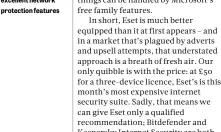  ??  ?? ABOVE Eset’s simple interface belies its excellent network protection features