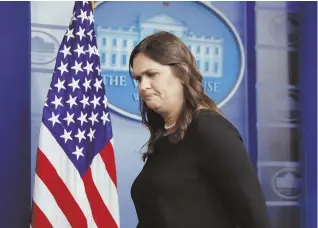  ?? AP PHOTO ?? DRAWING FIRE: Sarah Huckabee Sanders’ use of a biblical quote to justify separating children from their parents was condemned by several religious groups.