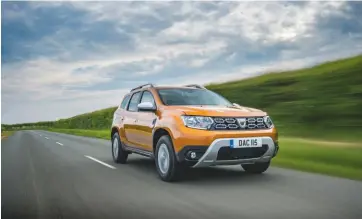  ??  ?? Top: a reshaped bumper and grille have made the Duster look more sophistica­ted. Above, left: the dashboard offers a fancy sat-nav, air con, parking cameras and more. Above right: the writer found the seats comfortabl­e