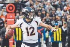  ?? John Leyba, The Denver Post ?? Broncos quarterbac­k Paxton Lynch is expected to receive some playing time over the next two weeks.