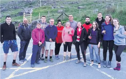  ??  ?? ●●The team from Hurst took on the three peaks challenge in aid of the Seashell Trust