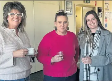  ?? ?? STEPPING UP: Wimmera Agricultur­al Societies Associatio­n’s incoming office bearers, from left, Andrea Cross, treasurer, Nicole Nunn, president, and Louise Hobbs, secretary.