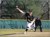  ?? DAN REIDEL — ENTERPRISE-RECORD ?? Butte College starting pitcher Logan Meyers delivers in the second inning Jan. 28, 2022, in Butte Valley.